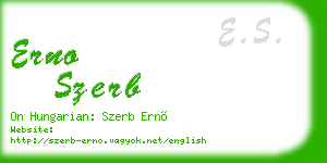 erno szerb business card